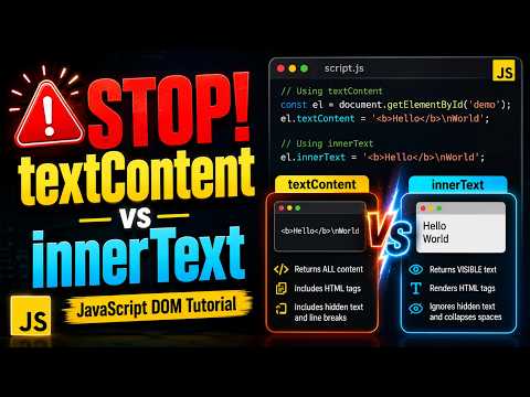 Stop Confusing Textcontent And Innertext Javascript Dom Tutorial