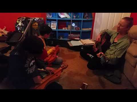 Susan on the guitar and Philip & Gabril on the dulcimers - You Are my Sunshine