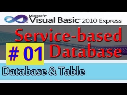 Service based Database, 1, Create Database and Table, Database and Visual Basic 2010