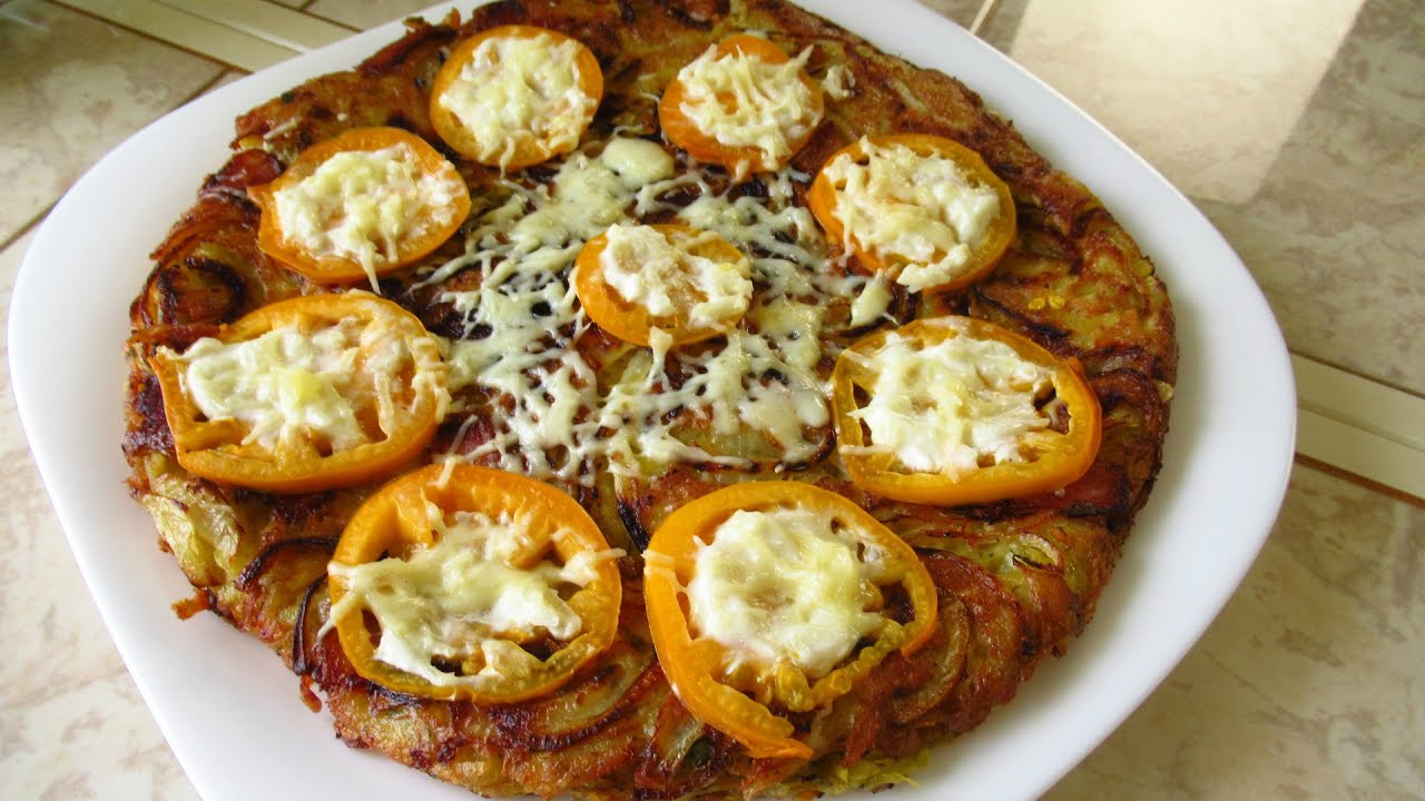 Вкусная картошка на сковороде или картофельная запеканка - пицца