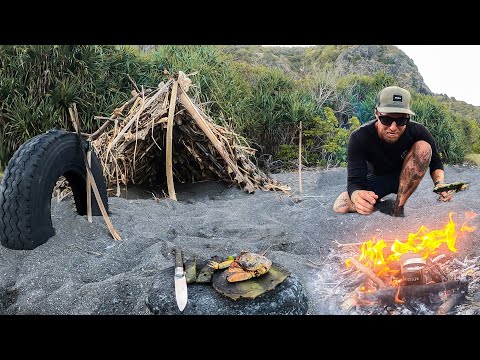 3 DAYS solo survival (NO FOOD, NO WATER, NO SHELTER) on an island with only a POCKET KNIFE