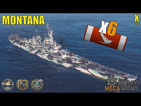 Battleship Montana 6 Kills & 223k Damage | World of Warships Gameplay