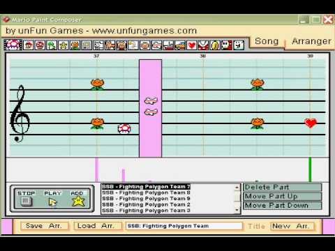 Fighting Polygon Team (Duel Zone) from Super Smash Bros. on Mario Paint Composer