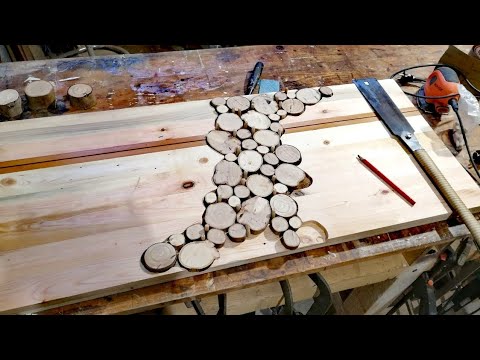 stolik w kłody i palety żywiczne