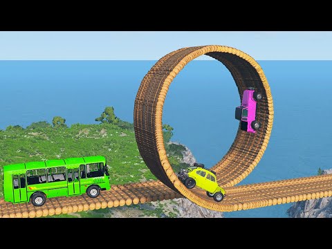 Dancing Cars on Loop Bridge HATHOI2 - Amazing Vehicle Jumping And Crashing PETZ - BeamNG.Drive
