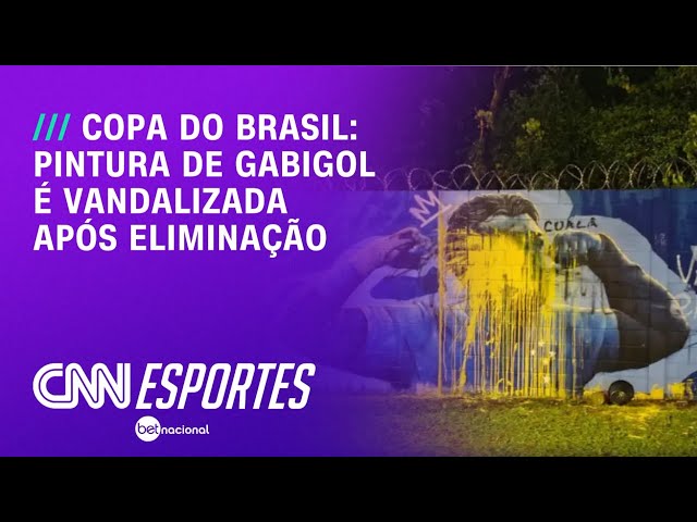 Pintura de Gabigol é vandalizada após eliminação do Cruzeiro | CNN NOVO DIA