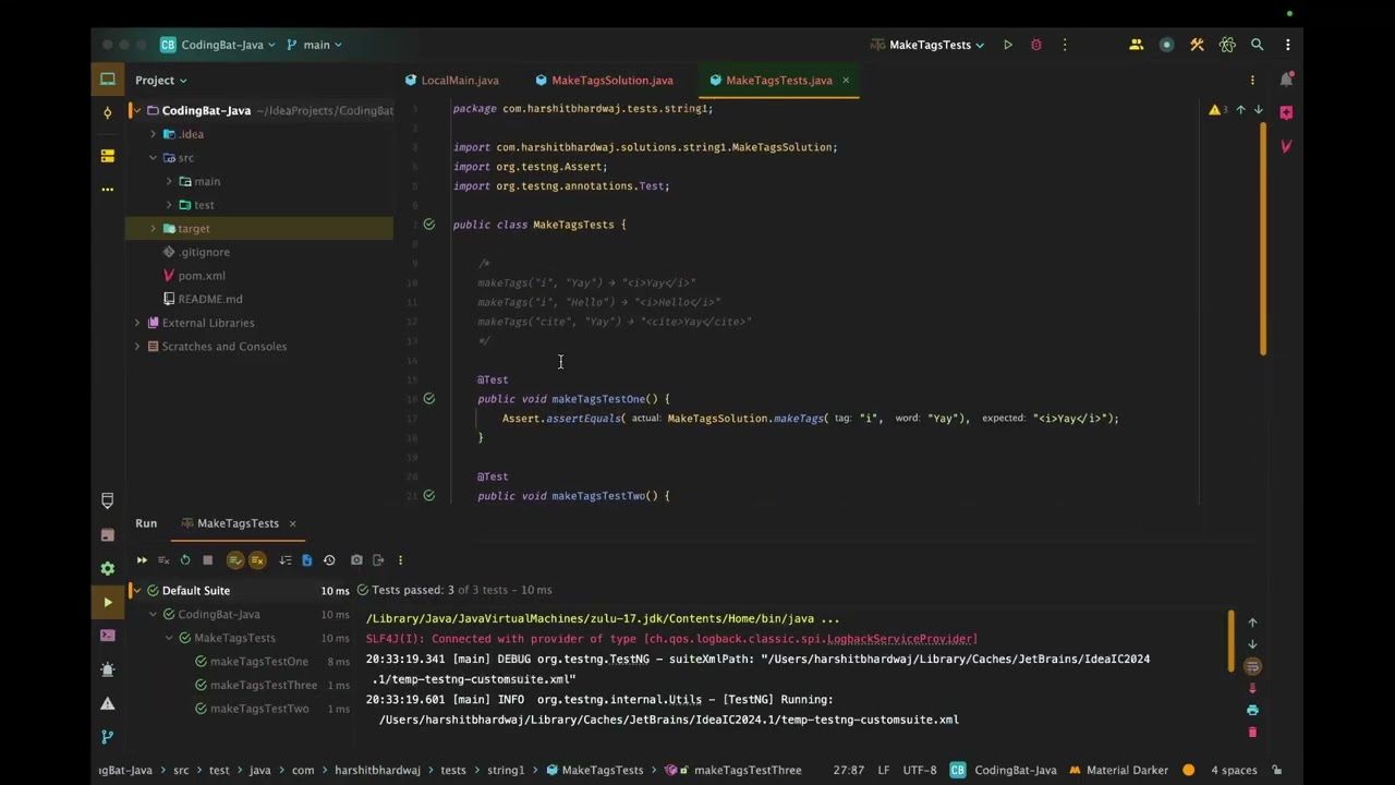 CodingBat Java | String-1 Section | makeTags