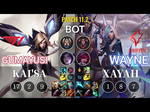 T1 Gumayusi Kai'Sa vs GRF Wayne Xayah Bot - KR Patch 11.2