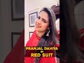 Pranjal Dahiya In Red Suit ️
