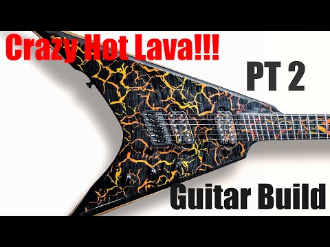 Custom Neck Through Flying V Guitar Build Lava Part TWO - by Victum Guitars