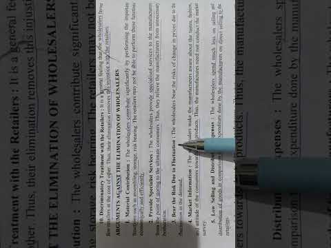Chapter- 19 internal trade(Arguments in favour and against the elimination of wholesalers. Part - 3)