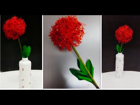 How to make easy football lily/blood lily flower by crepe paper