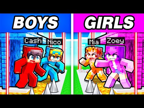 BOYS vs GIRLS SECURITY HOUSE in Minecraft!