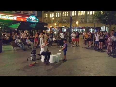 The Bucket Boy LIVE in Amsterdam (Matthew Pretty) "Bucket Drummer Street performer"