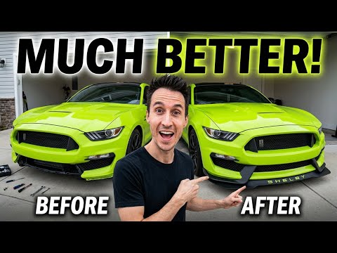 Shelby GT350R Splitter Install. Looks Much Better!