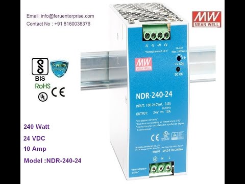 Ndr-240-24 meanwell smps power supply, 88.5%, output voltage...