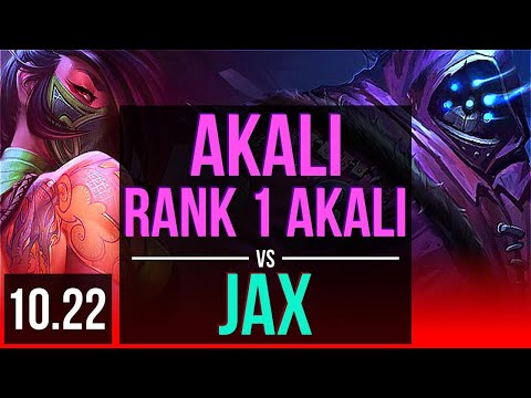 AKALI vs JAX (TOP) | Rank 1 Akali, Rank 3, 17/3/6, Legendary | EUW Challenger | v10.22