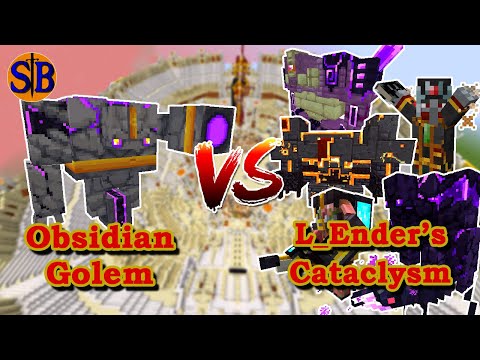 Obsidian Golem (Golemania) VS L_Ender's Cataclysm | Minecraft Mob Battle