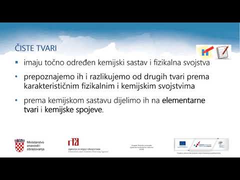 Kemija, 7.r. OŠ -  Vrste tvari