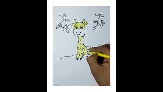 very easy! how to draw cute cartoon giraffe step by step... #youtube #shorts ❤️👇👇👇👇👇👇👇👇👇❤️
