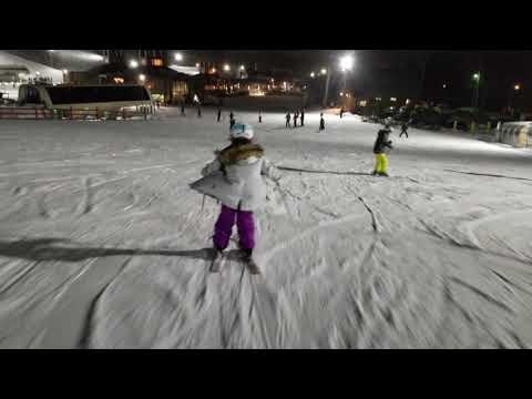 Skiing down the big bunny slope