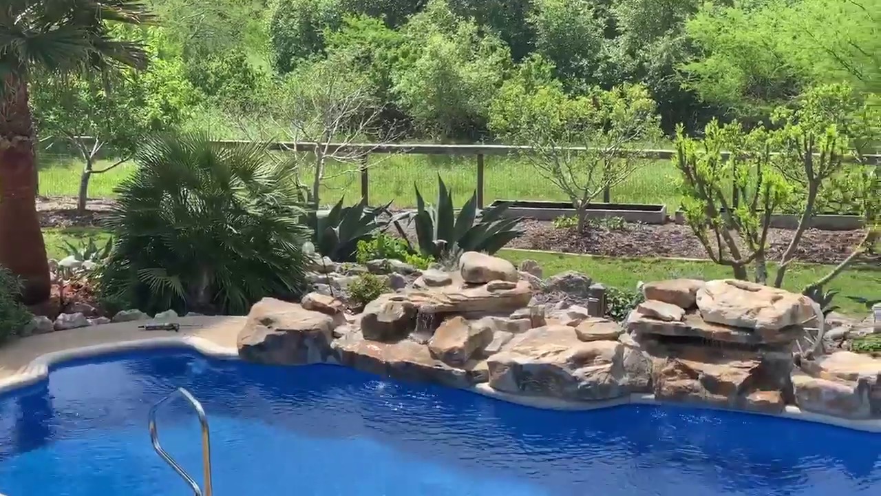Pool Remodel w/ Artificial Rock Waterfall