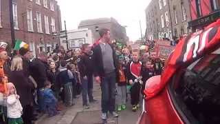 preview picture of video 'DTFC's view from within the St.Patrick's Day Parade Drogheda 2015'