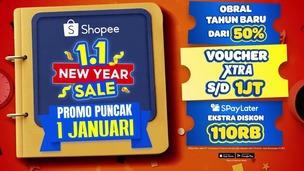 Shopee 1.1 New Year Sale Promo Puncak 1 Januari!