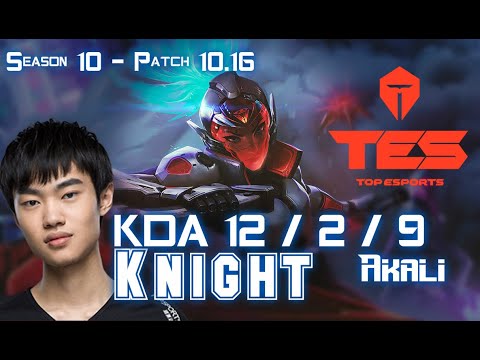 TES Knight AKALI vs QIYANA Mid - Patch 10.16 KR Ranked