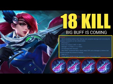 18 Kills!! Just Two Bullet Enemy DEAD!! - Lesley Best Build | Top 1 Global Lesley Build - MLBB