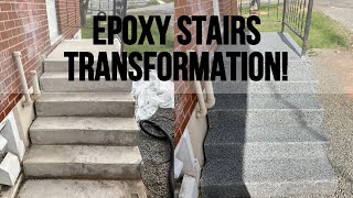 Stairs Transformed with our Epoxy Flake System | Clever Coatings #epoxy  #epoxyfloors