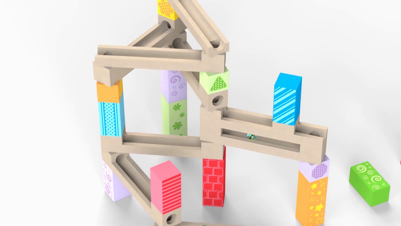 Bigjigs Toys Drevená guličková dráha farebná