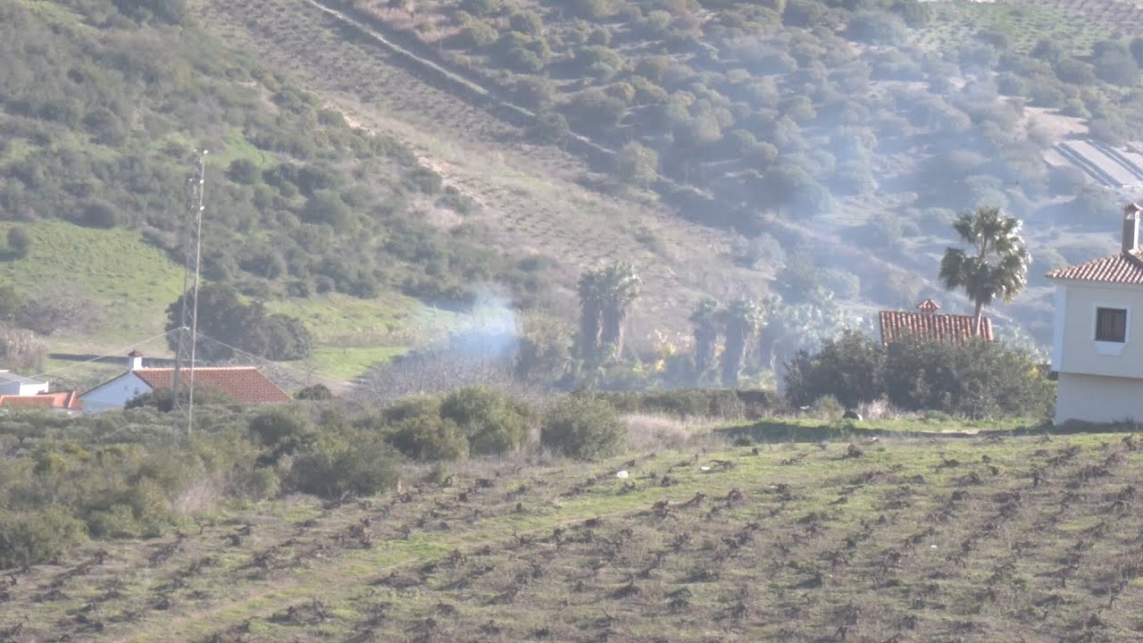 Quema de restos vegetales en zona de influencia forestal