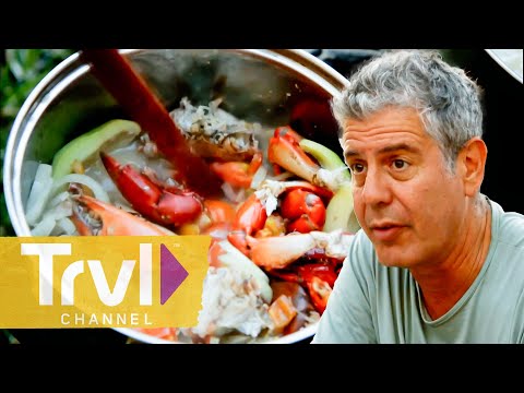 Anthony Tries Giant Crayfish and Crab Curry | Anthony Bourdain : No Reservations | Travel Channel
