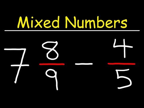 Subtracting Mixed Numbers and Fractions Video