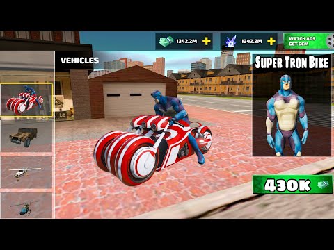 Rope Hero Steals New SuperBike From Gta V | Rope Hero Vice Town  | Tron Bike Rope Hero