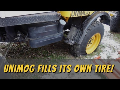 Unimog fills its own tire!