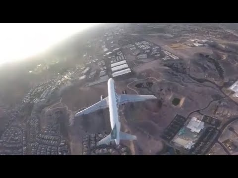 FAA investigating after footage emerged of drone flying above aircraft on approach to Las Vegas