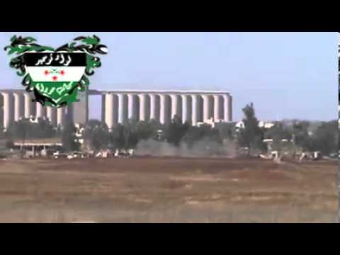 آثار  استهداف مقرات النظام في اللواء 12 بقذائف الهاون من قبل لواء توحيد كتائب حوران