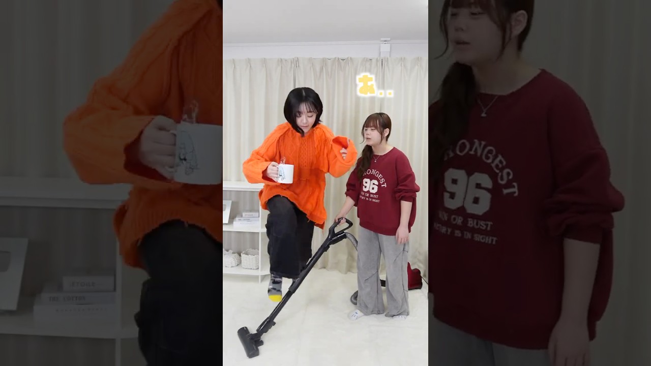 掃除機を華麗に避けようとして自爆する妹が草ww