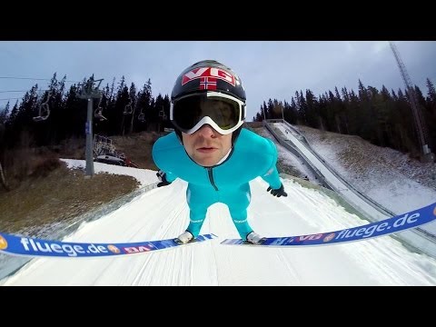 Esquiador “voa” em salto impressionante filmado com câmera presa em seu capacete