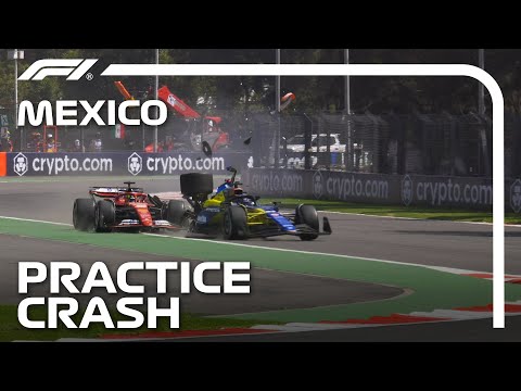 Crash In Practice! | Alex Albon and Ollie Bearman FP1 Collision | 2024 Mexico City Grand Prix