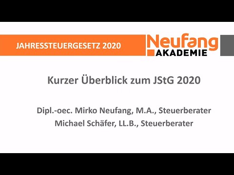 Jahressteuergesetz 2020 / JStG 2020 - Kurzüberblick zur Einkommensteuer und ErbSt