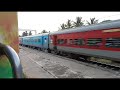 12635 Vaigai express overtaking Kacheguda Madurai express at Lalgudi