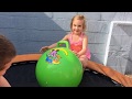 Bounce Ball On Trampoline Tricks Success Or Fail Bouncy Ball Challenge For Kids