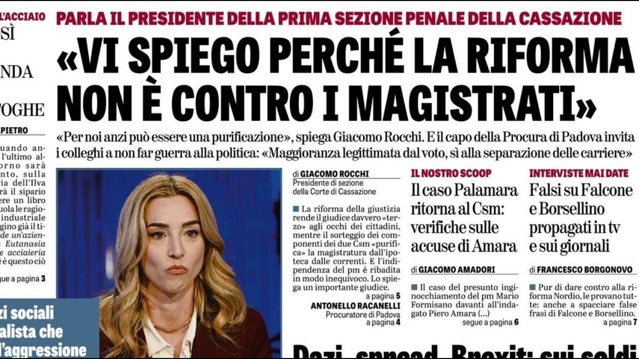 RASSEGNA STAMPA 13 NOVEMBRE 2025 QUOTIDIANI NAZIONALI ITALIANI  PRIME PAGINE DEI GIORNALI DI OGGI