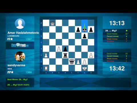 Chess Game Analysis: sandyvarma - Amar Hadziahmetovic : 1-0 (By ChessFriends.com)