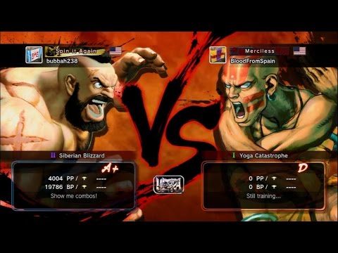 USF4 - Zangief (bubbah238) Vs Dhalsim (BloodFromSpain) 720p HD  ◄◄