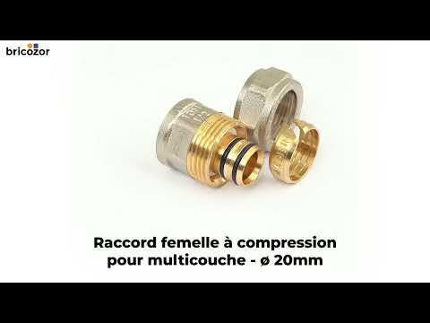 Raccord union femelle à compression pour tube multicouche - diamètre 20 mm BOUTTÉ