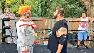 CREEPY CLOWNS VS YOUTUBERS INSANE FATAL 4 WAY CHAMPIONSHIP MATCH!
